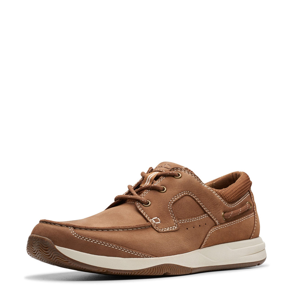 Men's Clarks Sailview Lace Boat Shoe LIGHT TAN NUBUCK 26176971