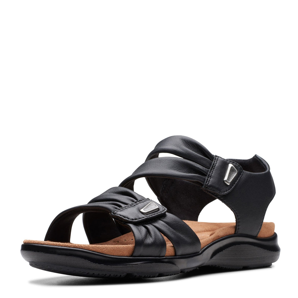 Women's Clarks Kilty Ave Sandal BLACK LEATHER 26177303