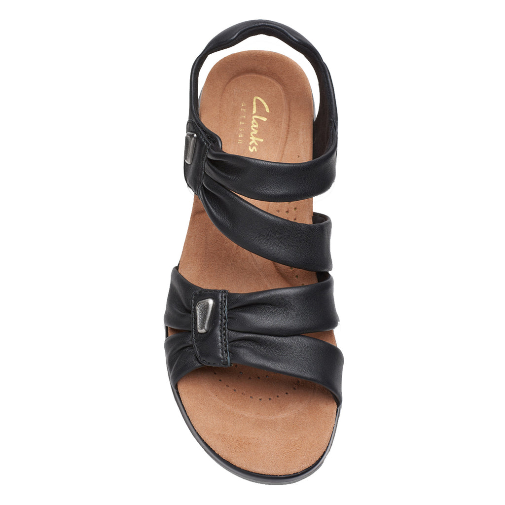 Women's Clarks Kilty Ave Sandal BLACK LEATHER 26177303