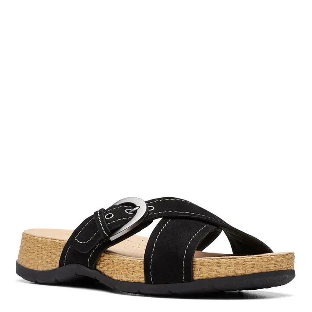 Women's Clarks Reileigh May Sandal BLACK NUBUCK 26178002