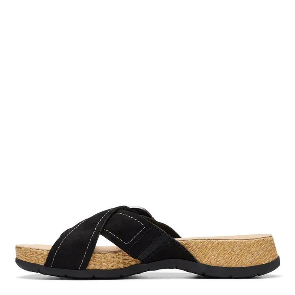 Women's Clarks Reileigh May Sandal BLACK NUBUCK 26178002