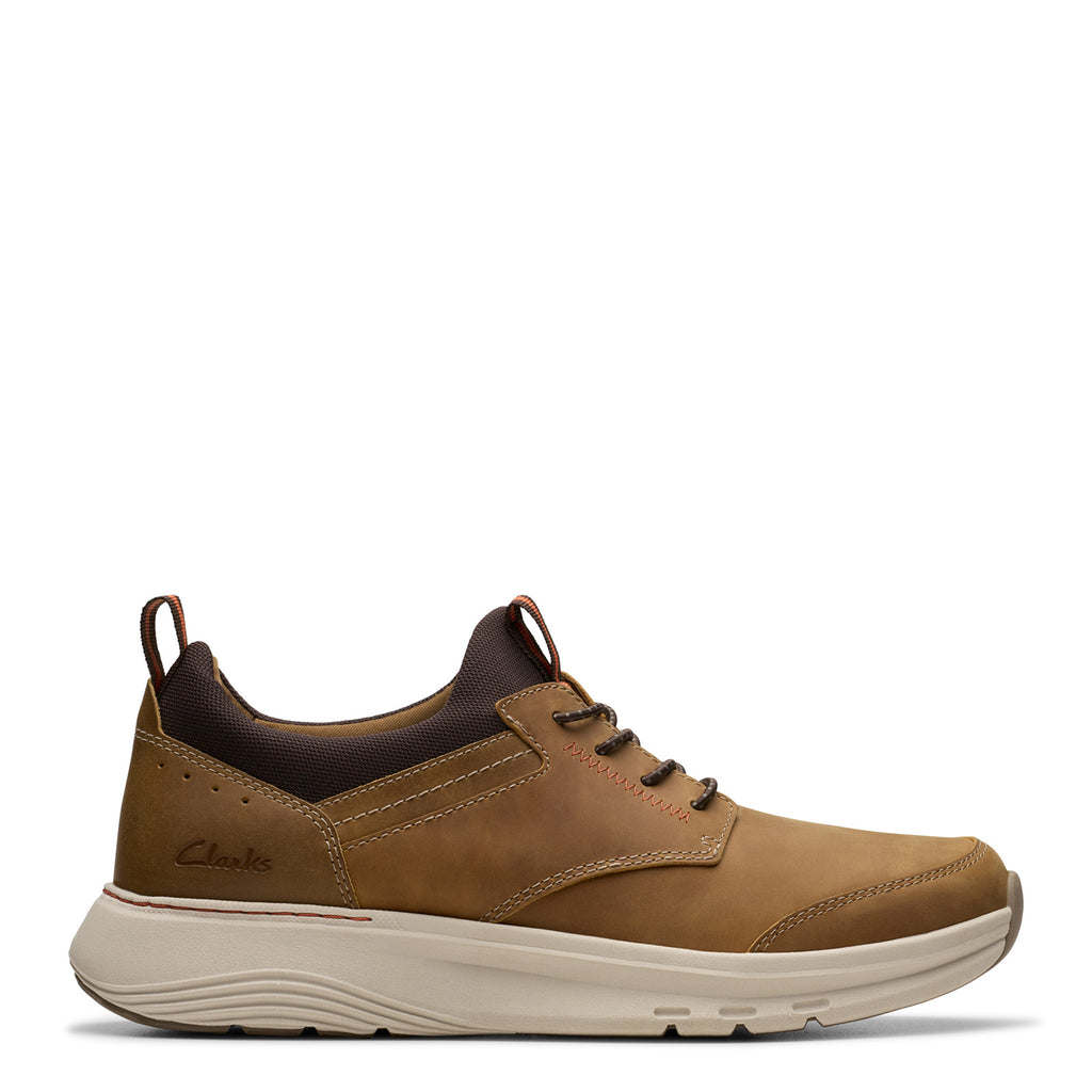 Men's Clarks Motion Trek EZ Sneaker DARK TAN LEATHER 26179452