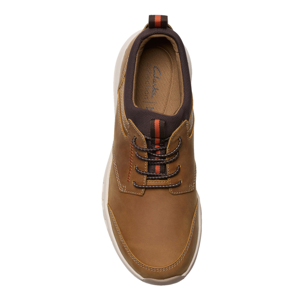 Men's Clarks Motion Trek EZ Sneaker DARK TAN LEATHER 26179452