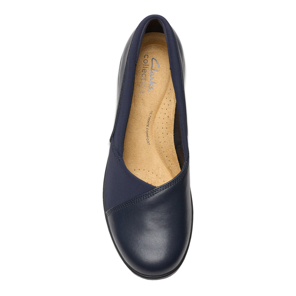 Women's Clarks Suttyn Walk Wedge Slip-On NAVY 26180142