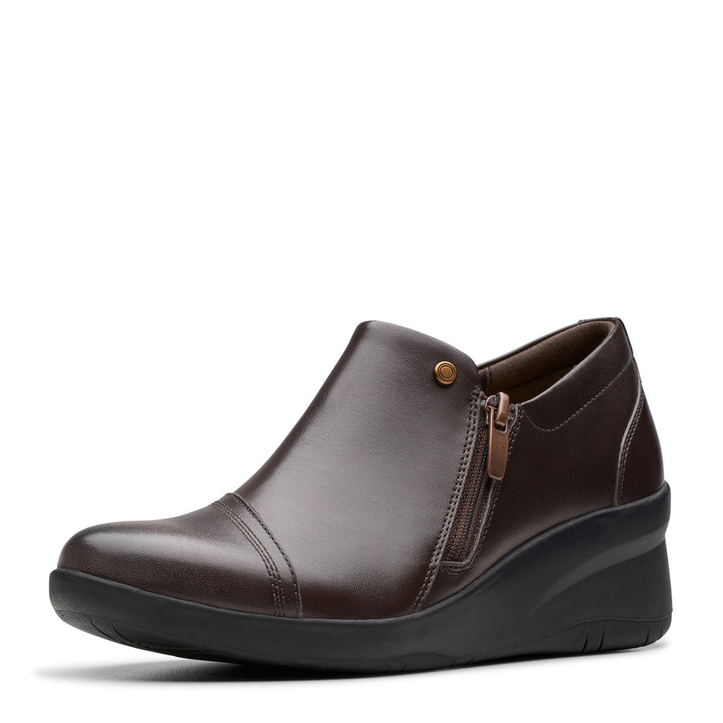 Women's Clarks Suttyn Zip Bootie CHOCOLATE 26180146