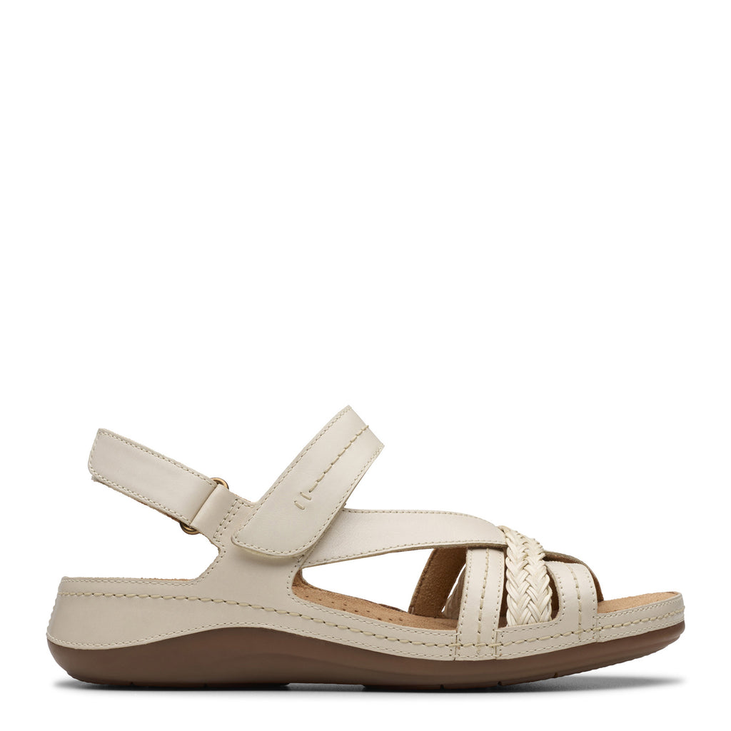 Women's Clarks Cecily Strap Sandal CREAM LEATHER 26181425