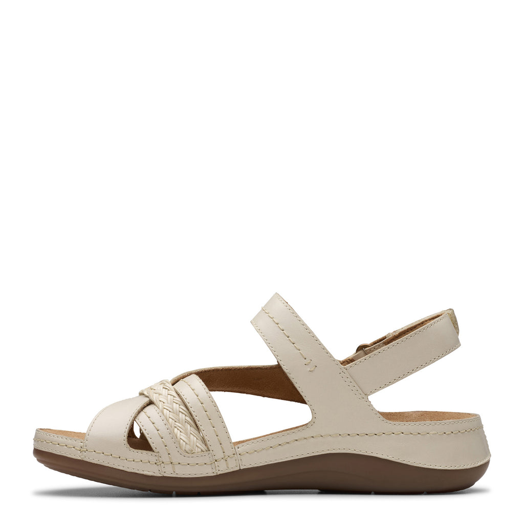 Women's Clarks Cecily Strap Sandal CREAM LEATHER 26181425