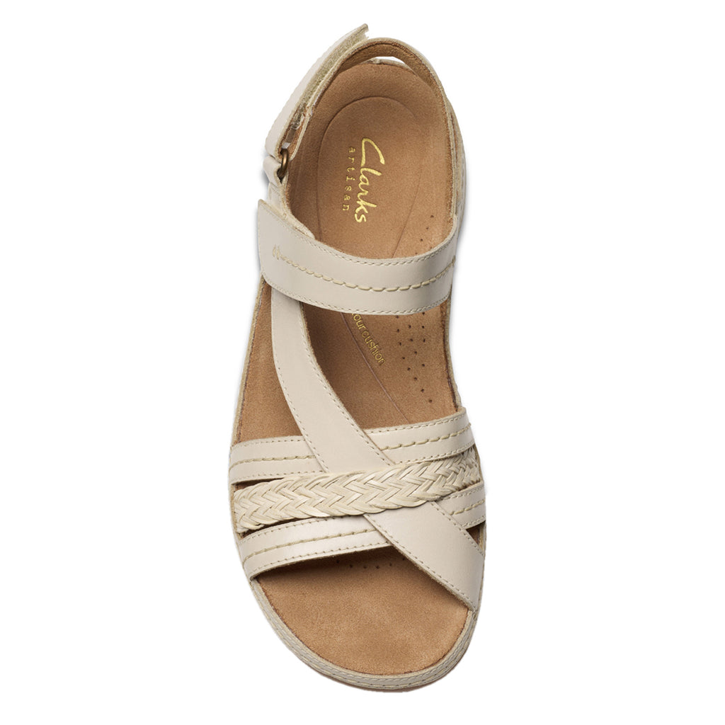 Women's Clarks Cecily Strap Sandal CREAM LEATHER 26181425