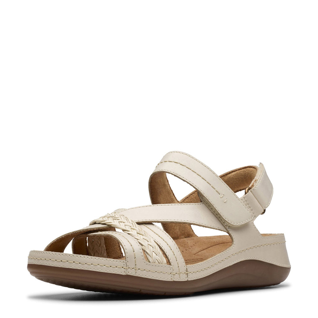 Women's Clarks Cecily Strap Sandal CREAM LEATHER 26181425