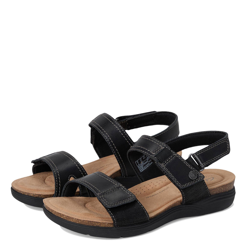 Women's Clarks April Clover Sandal BLACK 26181546