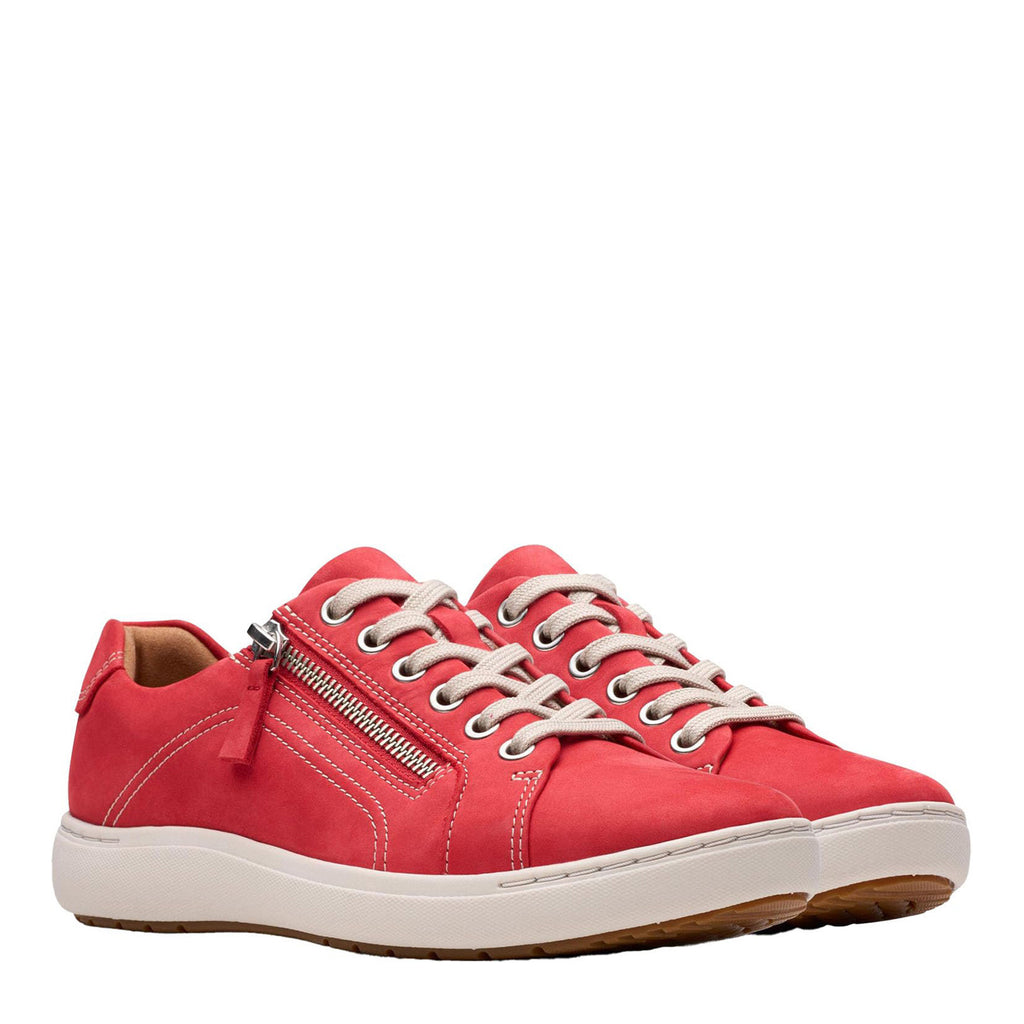 Women's Clarks Nalle Lace Sneaker RED 26182279