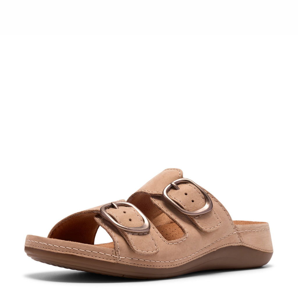 Women's Clarks Cecily Step Sandal BEIGE NUBUCK 26185834