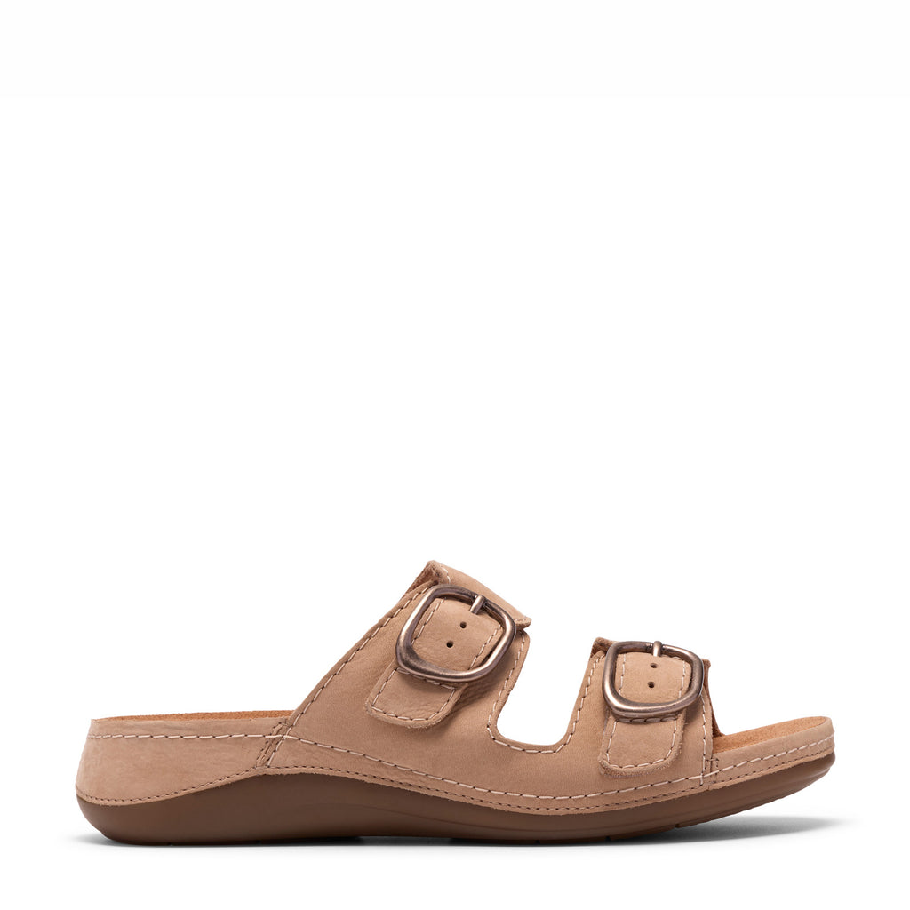 Women's Clarks Cecily Step Sandal BEIGE NUBUCK 26185834