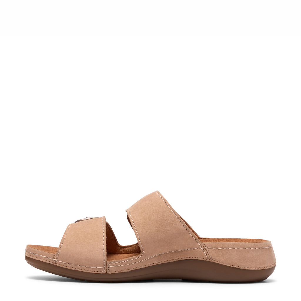 Women's Clarks Cecily Step Sandal BEIGE NUBUCK 26185834