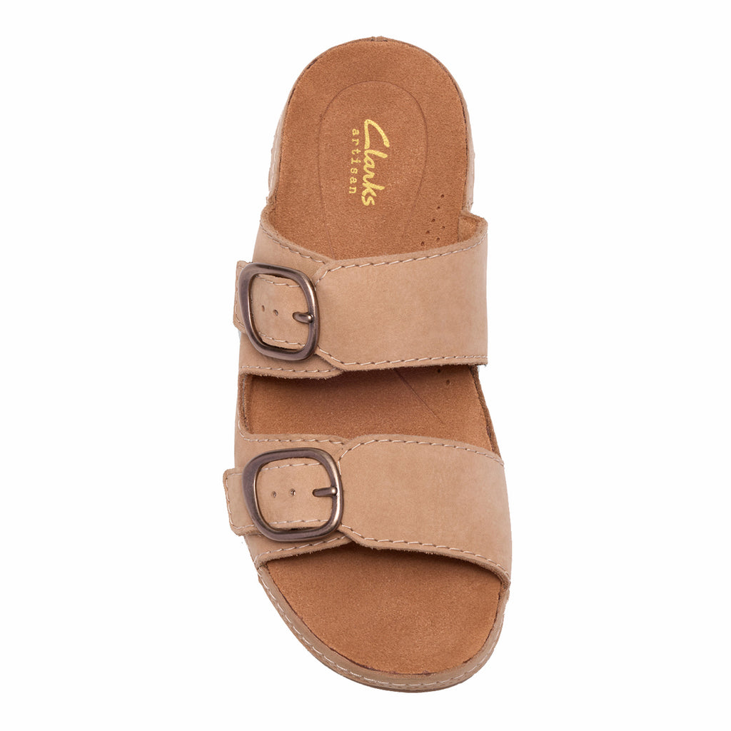 Women's Clarks Cecily Step Sandal BEIGE NUBUCK 26185834