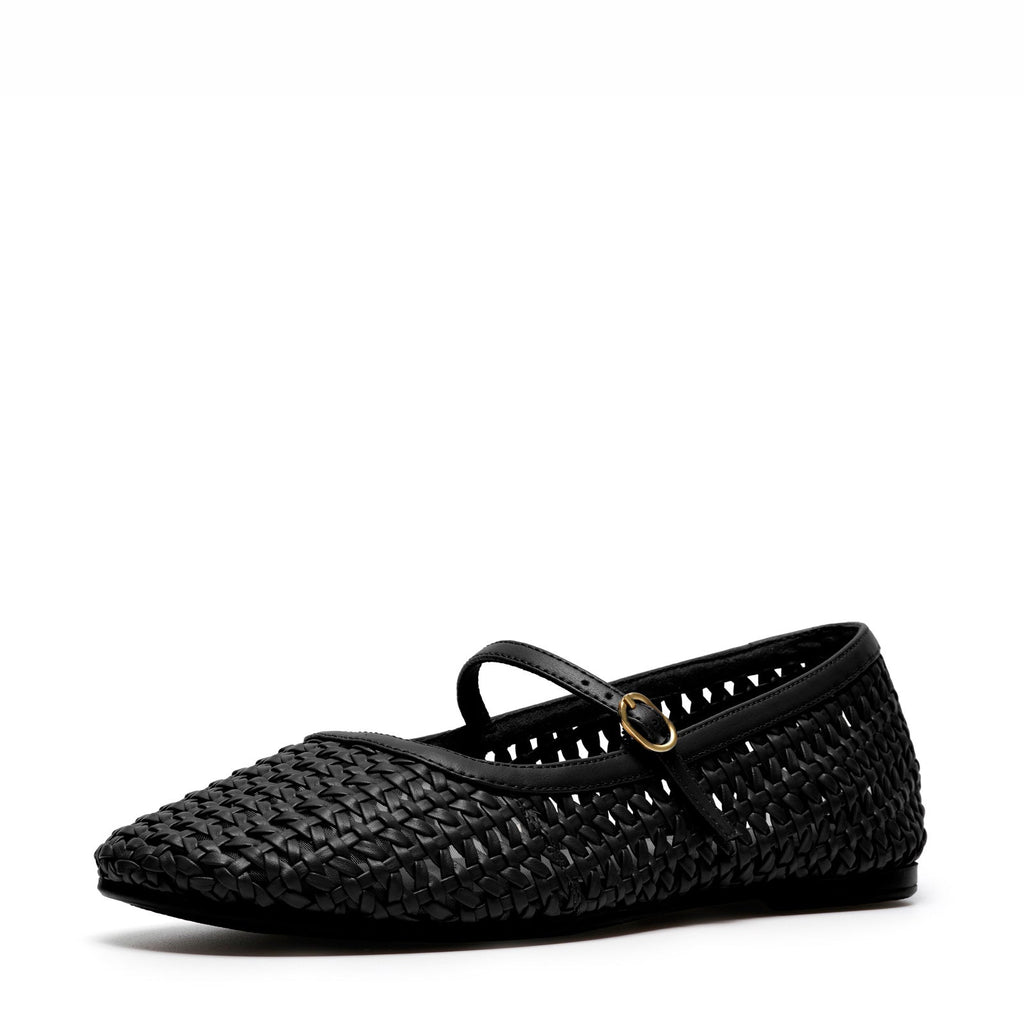 Women's Clarks Livia Sky Flat BLACK WOVEN 26185979