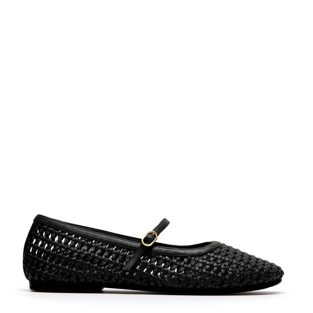 Women's Clarks Livia Sky Flat BLACK WOVEN 26185979