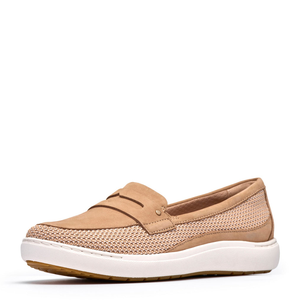 Women's Clarks Nalle Glide Slip-On BEIGE NUBUCK 26186221