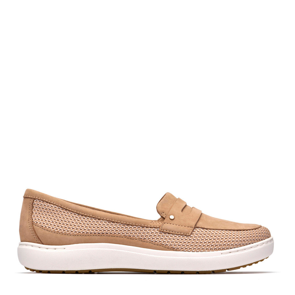 Women's Clarks Nalle Glide Slip-On BEIGE NUBUCK 26186221