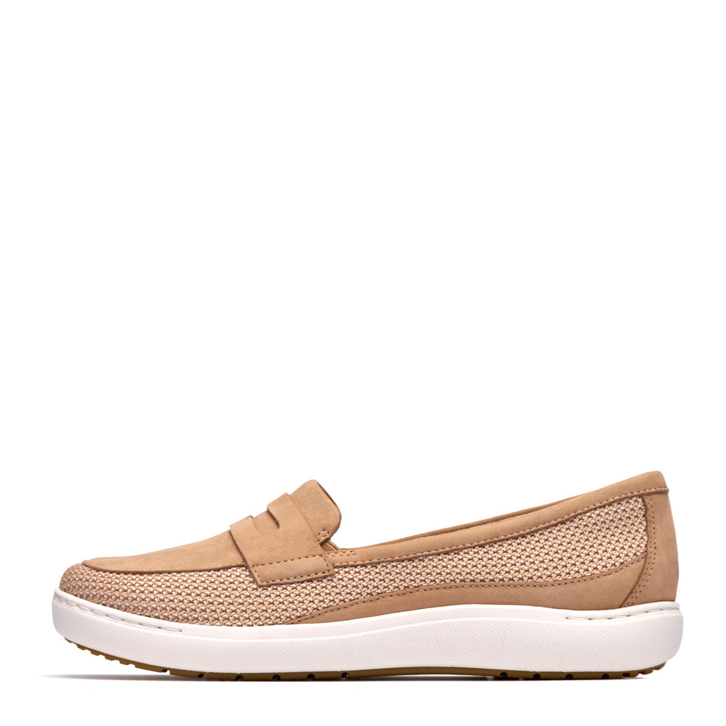 Women's Clarks Nalle Glide Slip-On BEIGE NUBUCK 26186221