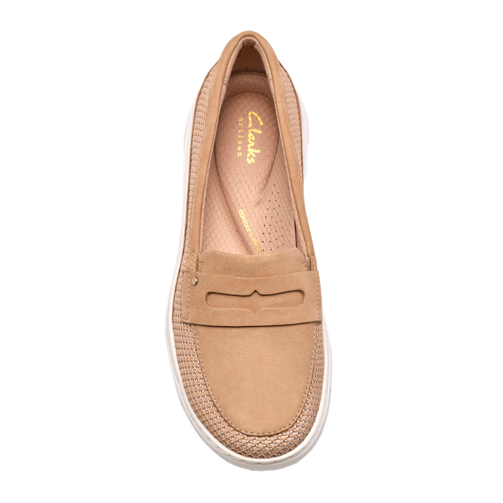 Women's Clarks Nalle Glide Slip-On BEIGE NUBUCK 26186221
