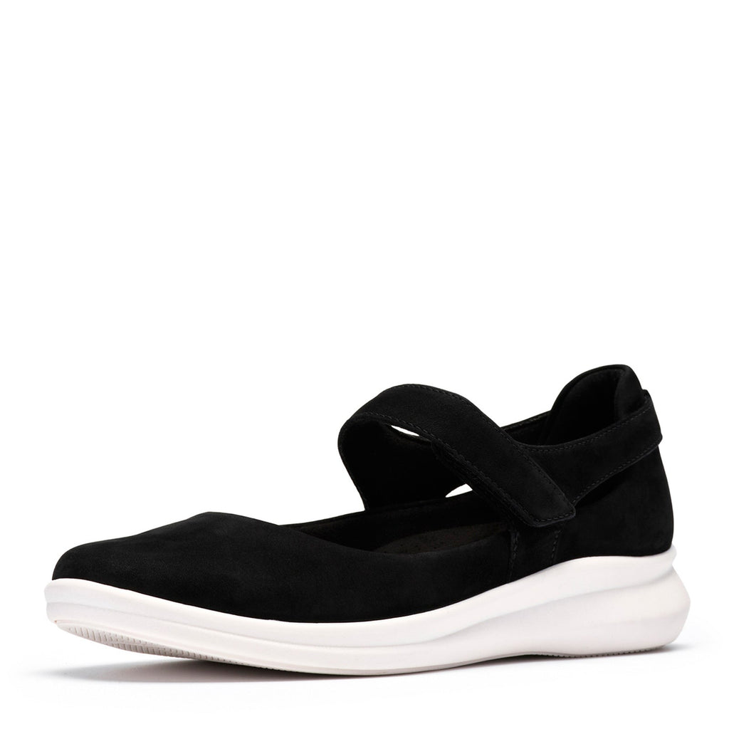 Women's Clarks Lynell Strap Mary Jane BLACK NUBUCK 26186657