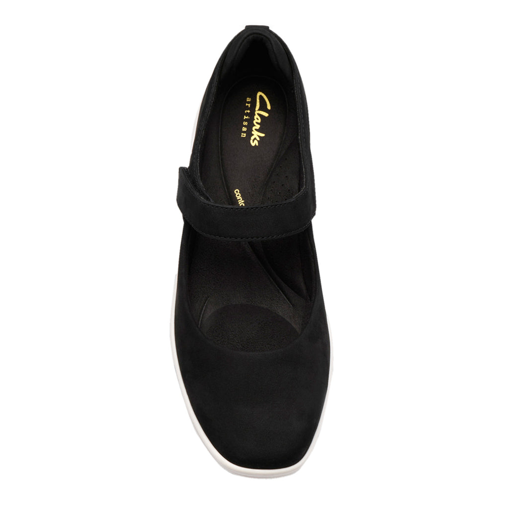 Women's Clarks Lynell Strap Mary Jane BLACK NUBUCK 26186657