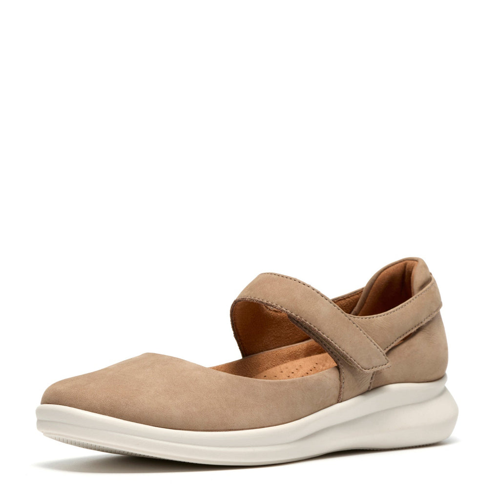 Women's Clarks Lynell Strap Mary Jane TAUPE NUBUCK 26186659