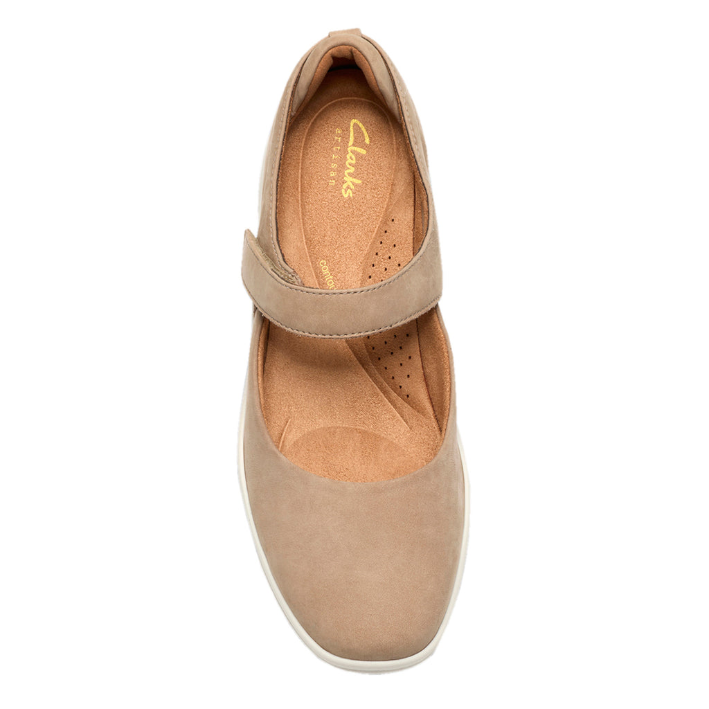 Women's Clarks Lynell Strap Mary Jane TAUPE NUBUCK 26186659