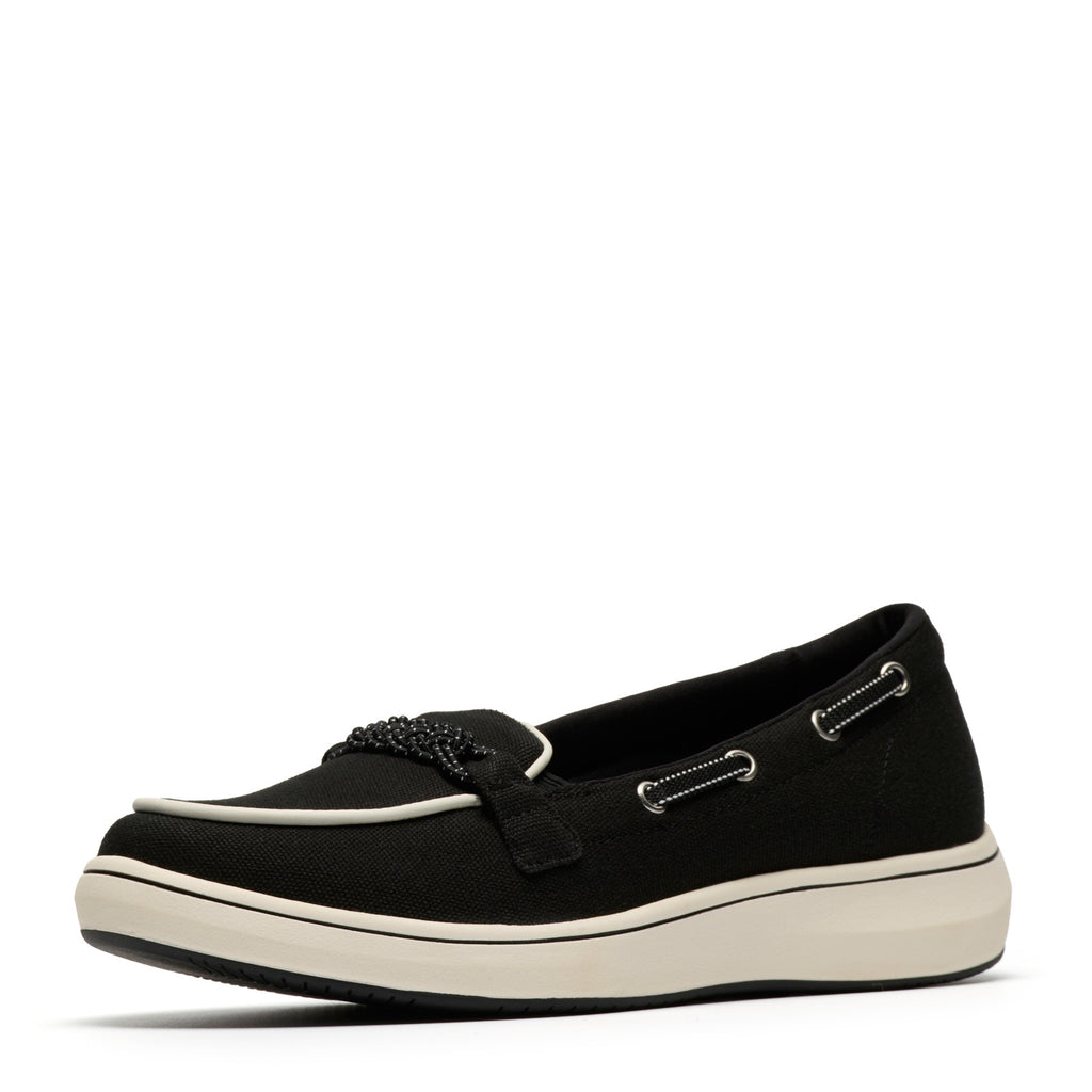 Women's Clarks Breeze Sky Bay Slip-On BLACK CANVAS 26186838