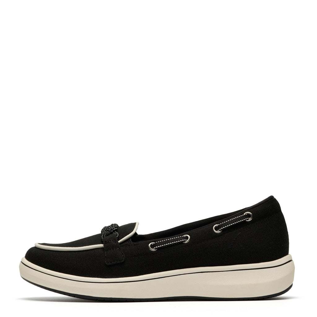 Women's Clarks Breeze Sky Bay Slip-On BLACK CANVAS 26186838