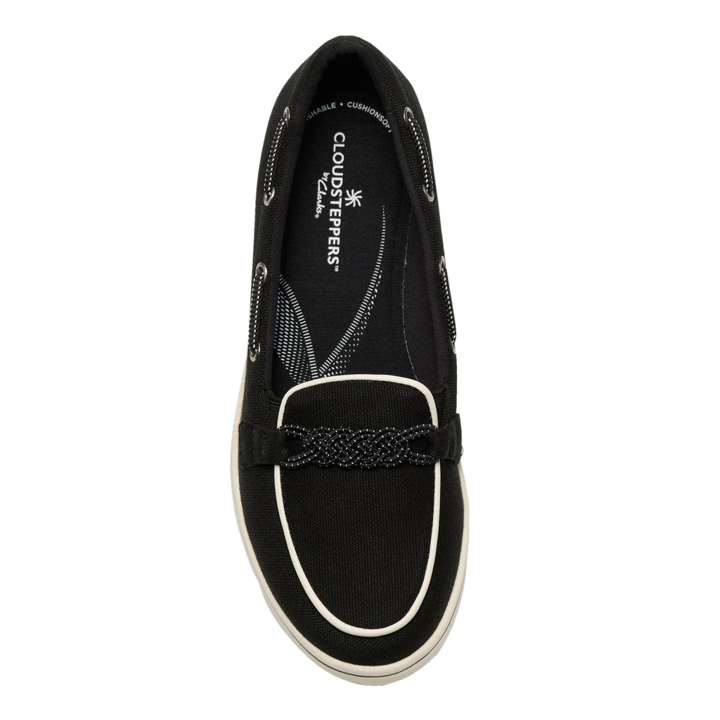 Women's Clarks Breeze Sky Bay Slip-On BLACK CANVAS 26186838