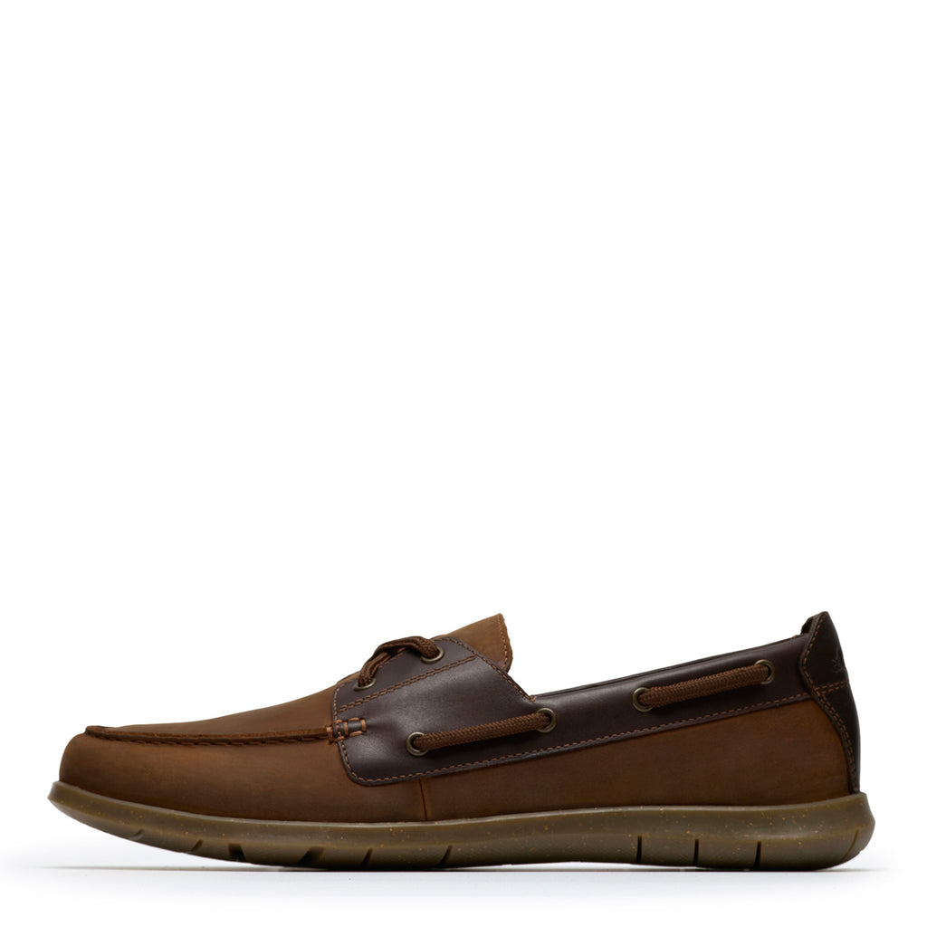 Men's Clarks Flexway 2-Eye Boat Shoe BROWN NUBUCK 26187414