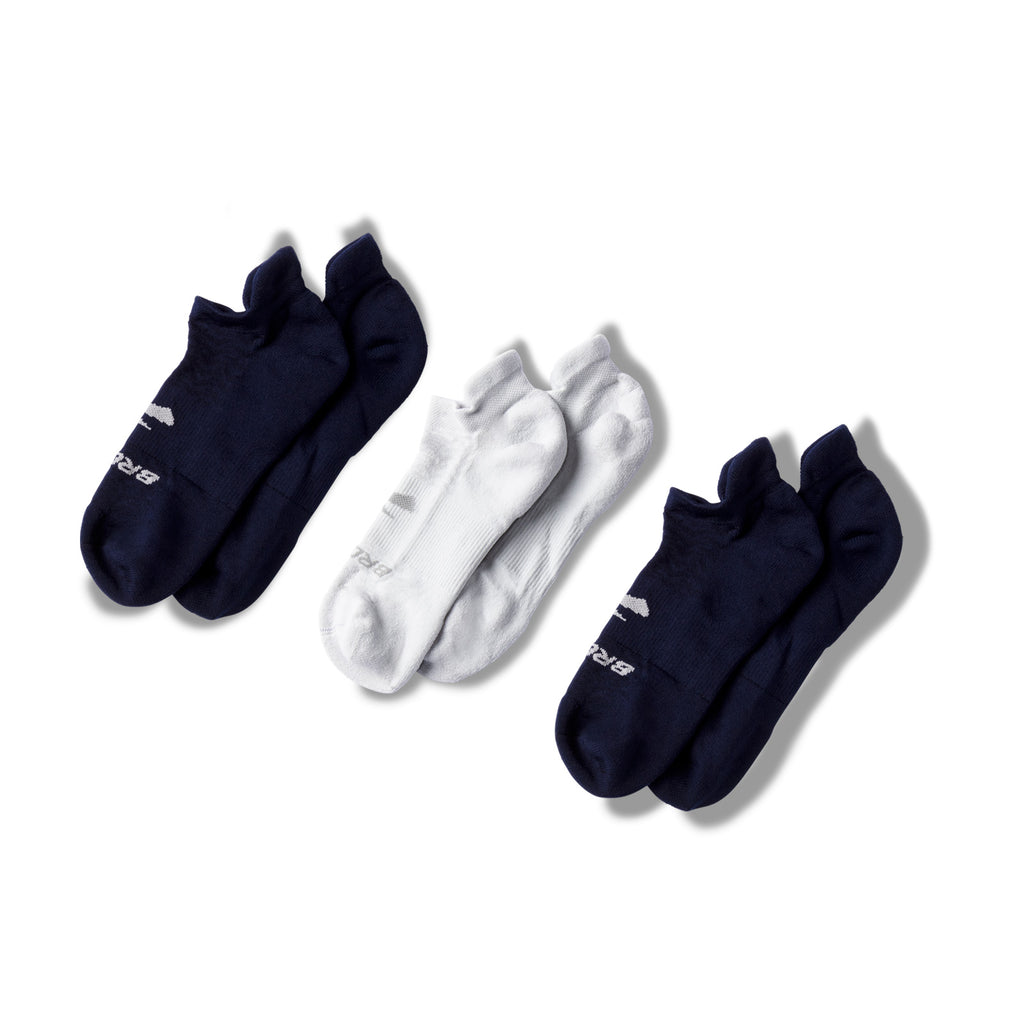 Brooks Run-In No Show Socks - 3 Pair NAVY GRAY 280493-011