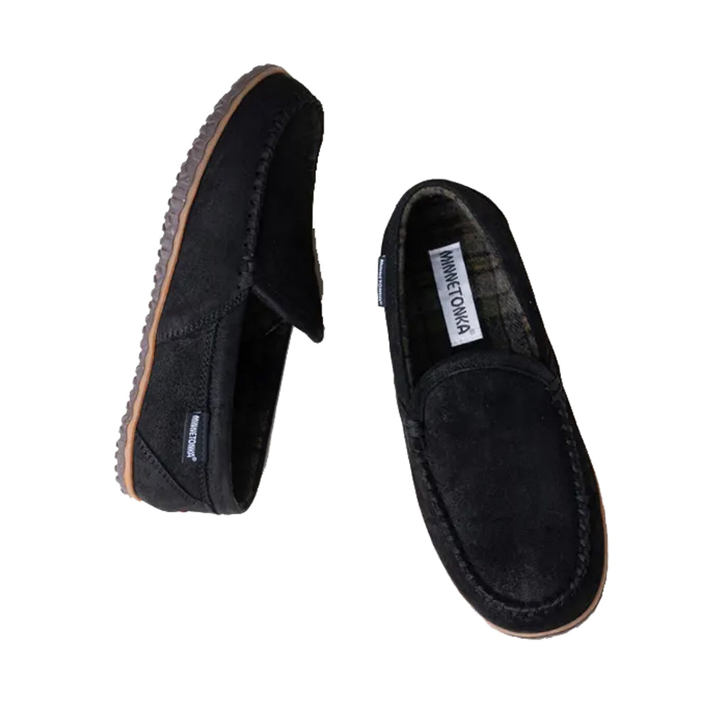 Men's Minnetonka Tilden Slipper BLACK RUFF 41004