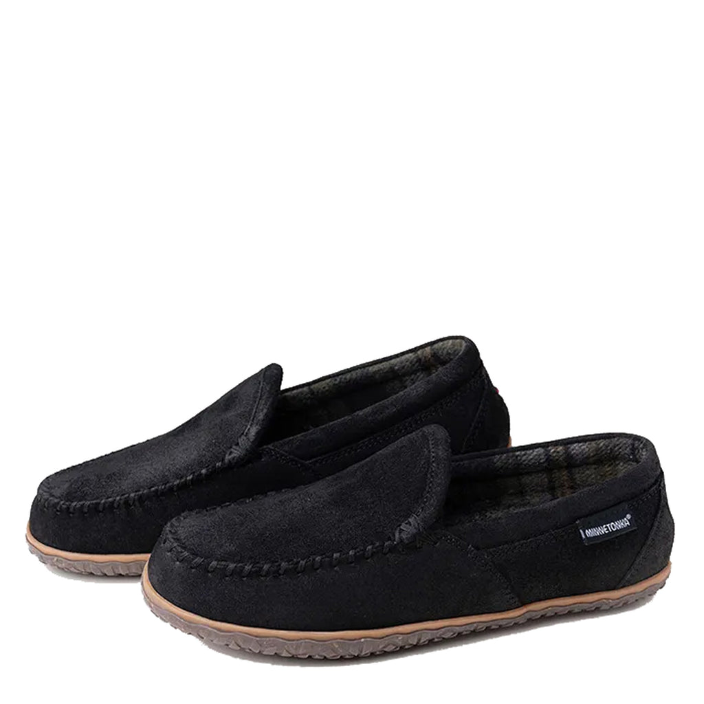 Men's Minnetonka Tilden Slipper BLACK RUFF 41004