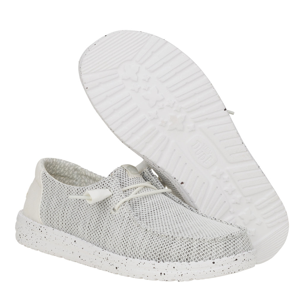 Women's Hey Dude Wendy Stretch Sox Slip-On STONE WHITE 41878-1KA