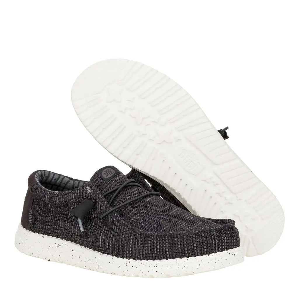 Men's Hey Dude Wally Stretch Sox Slip-On BLACK/WHITE 41898-066
