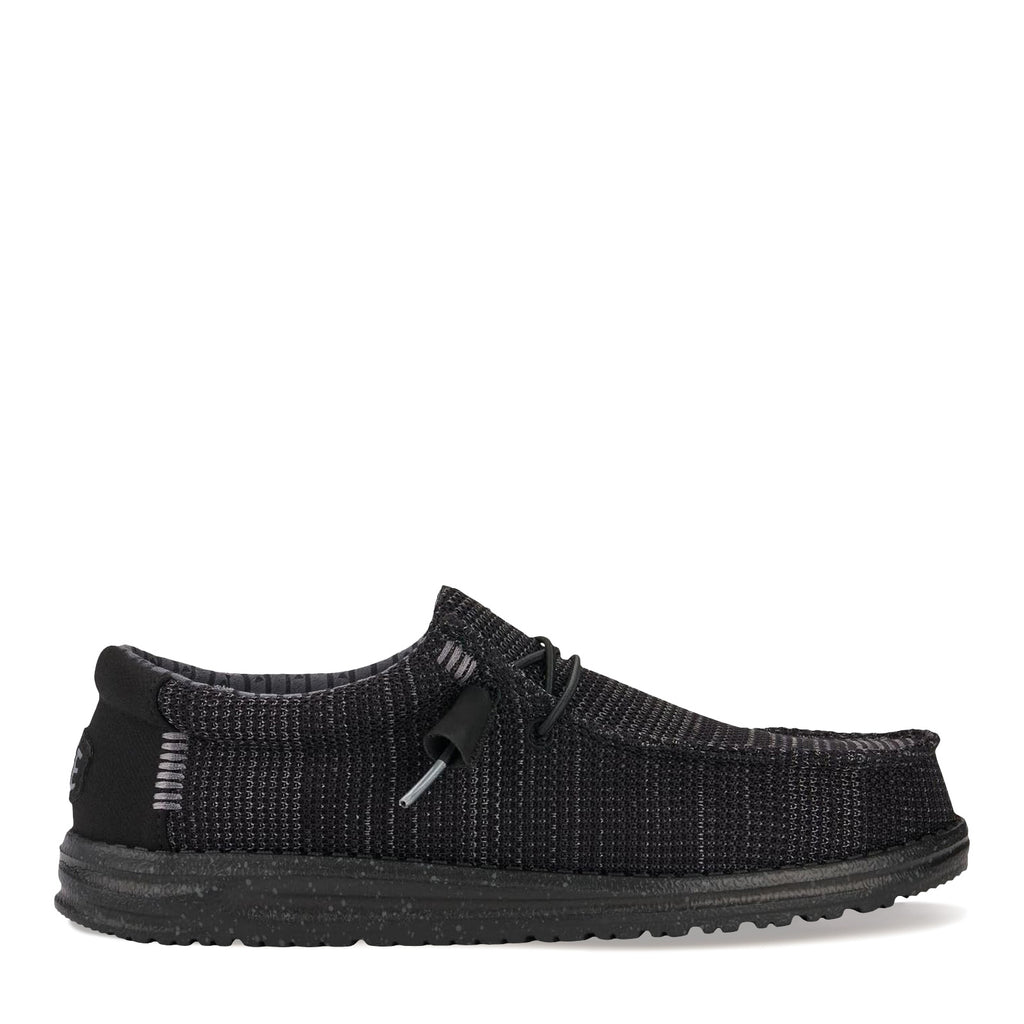 Men's Hey Dude Wally Stretch Mesh Slip-On - Wide Width BLACK 42660-001