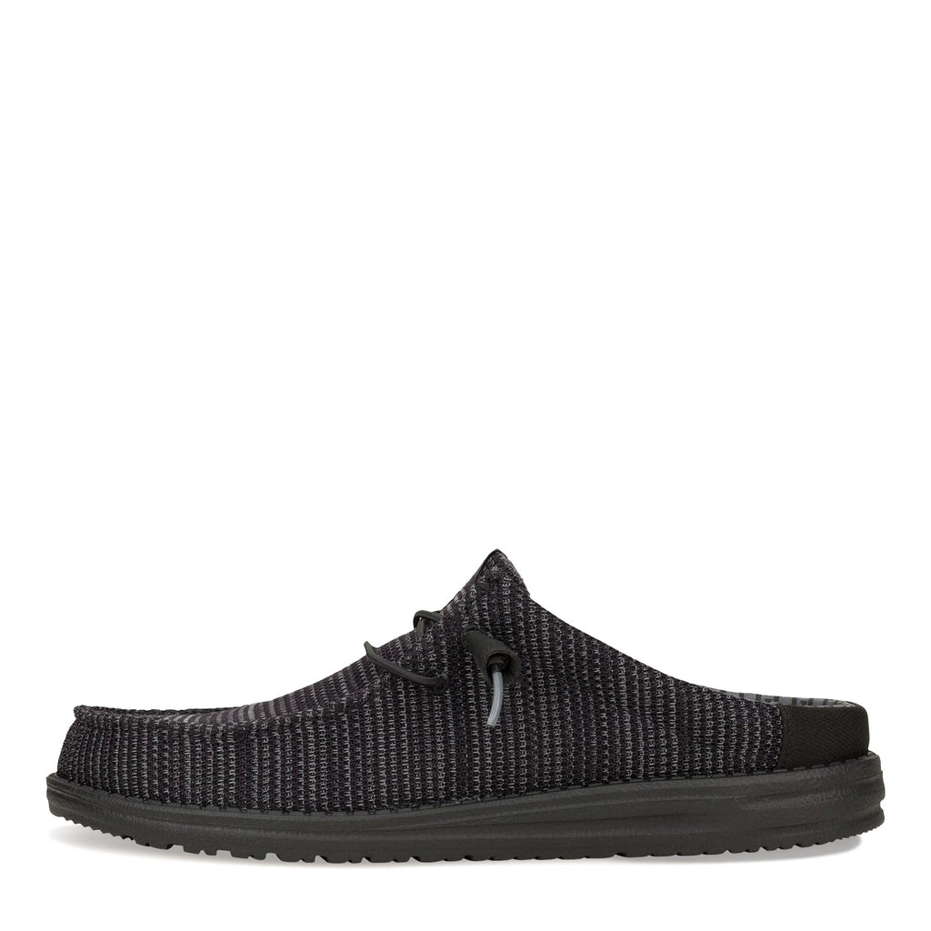 Men's Hey Dude Wally Slip Stretch Sox Clog BLACK 43103-001