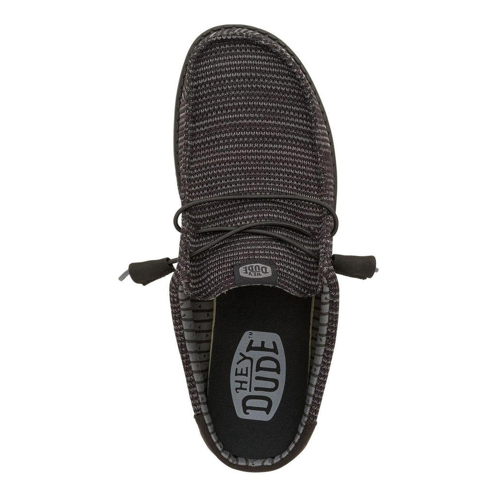 Men's Hey Dude Wally Slip Stretch Sox Clog BLACK 43103-001