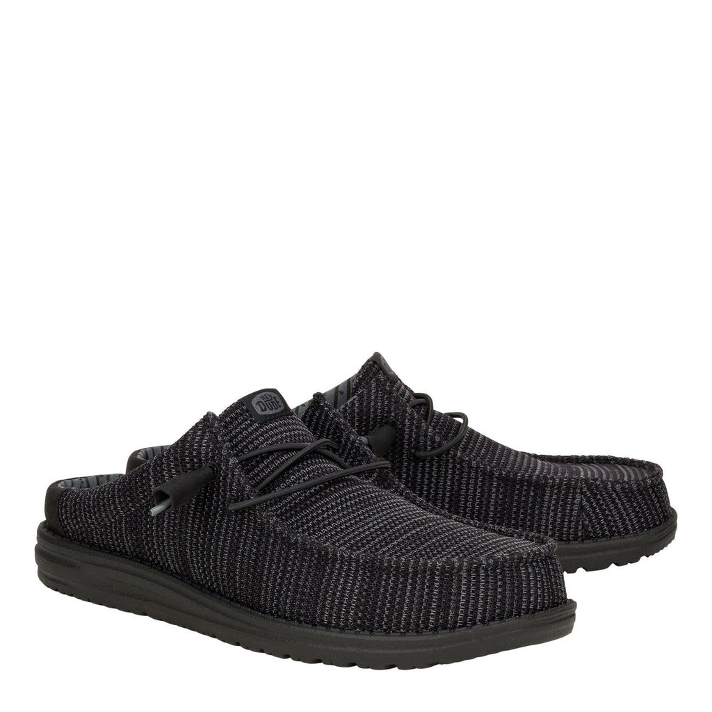 Men's Hey Dude Wally Slip Stretch Sox Clog BLACK 43103-001