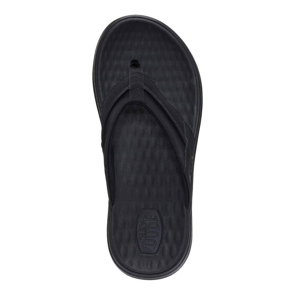 Men's Hey Dude Finn Flip Sandal BLACK 44442-001