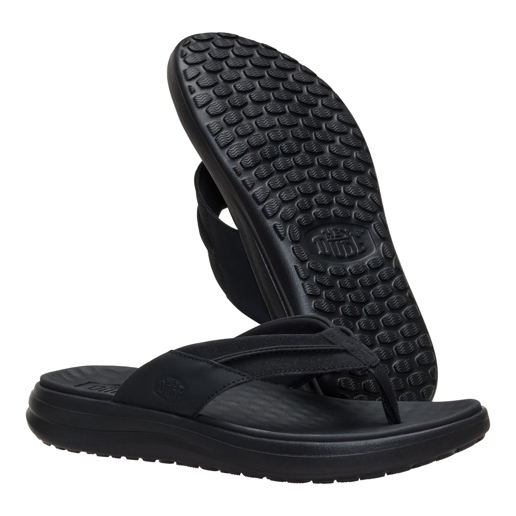 Men's Hey Dude Finn Flip Sandal BLACK 44442-001