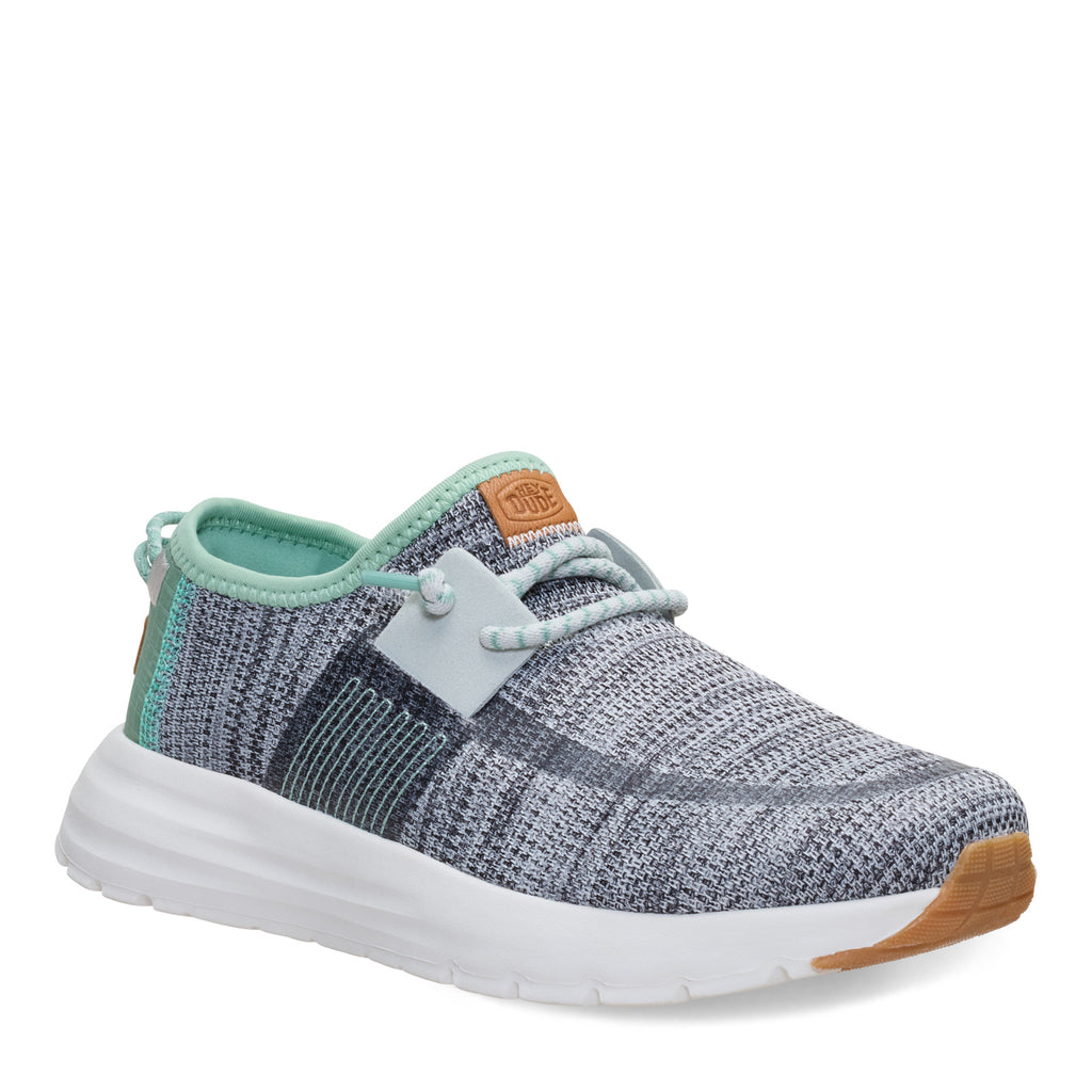 Women's Hey Dude Sirocco Stretch Sox Sneaker GREY GREEN 45207-1YH