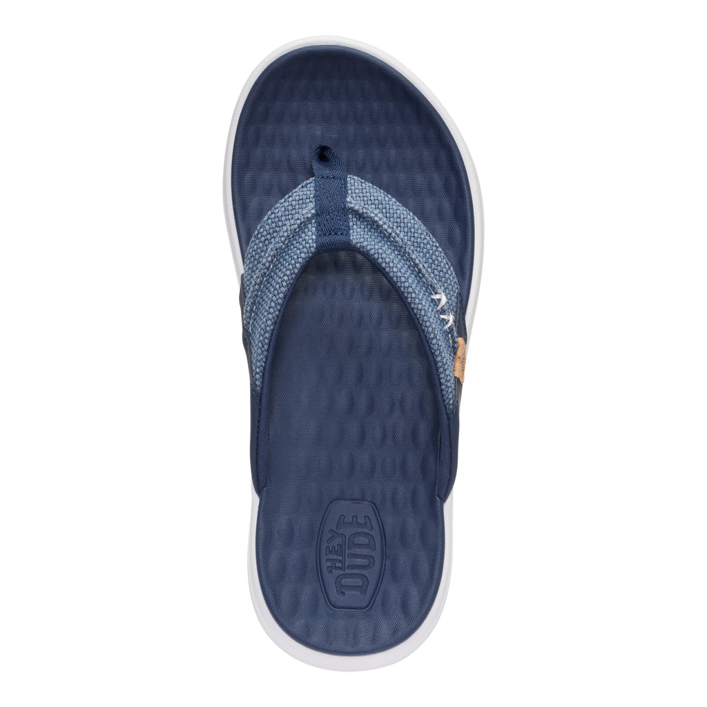 Men's Hey Dude Finn Flip Sandal NAVY BRAIDED 45424-410
