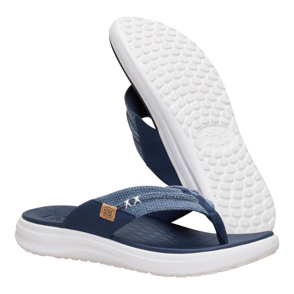 Men's Hey Dude Finn Flip Sandal NAVY BRAIDED 45424-410