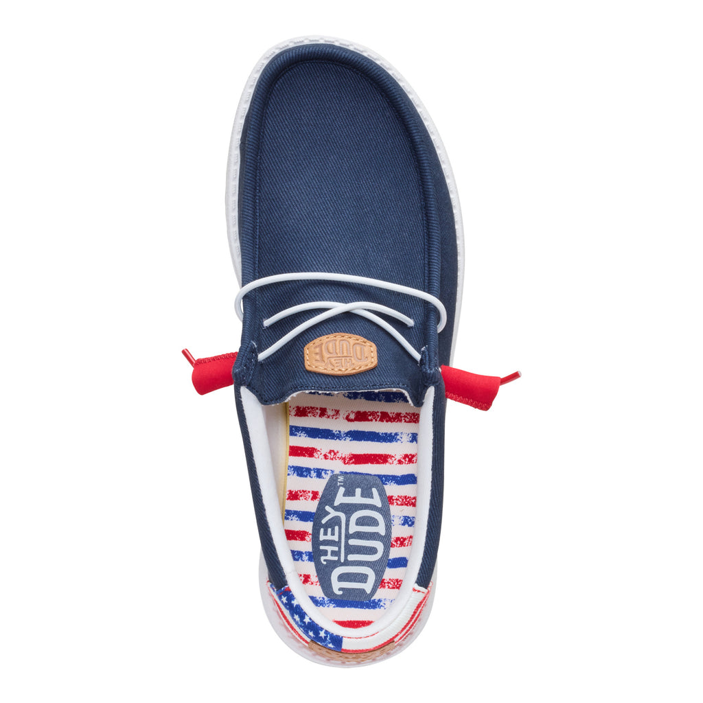 Men's Hey Dude Wally Americana Slip-On NAVY AMERICANA II 45425-4UX