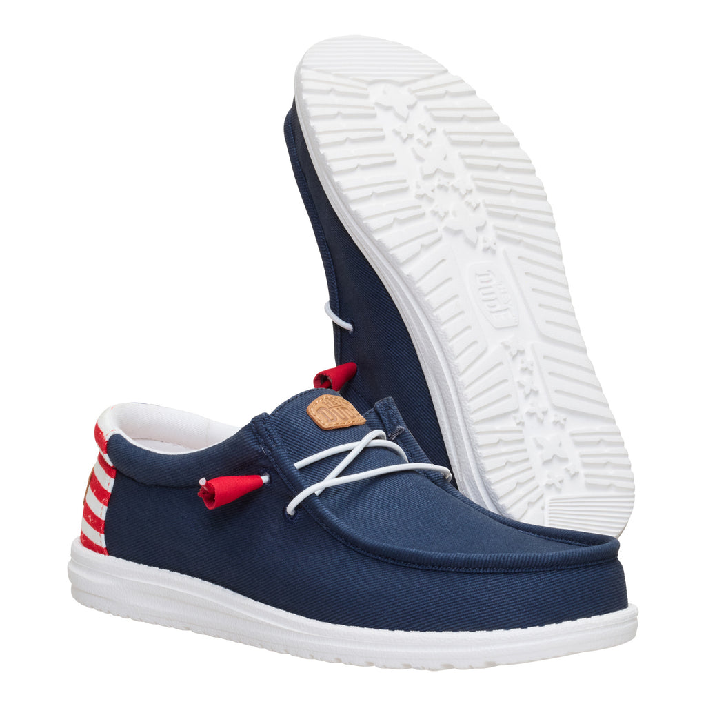 Men's Hey Dude Wally Americana Slip-On NAVY AMERICANA II 45425-4UX