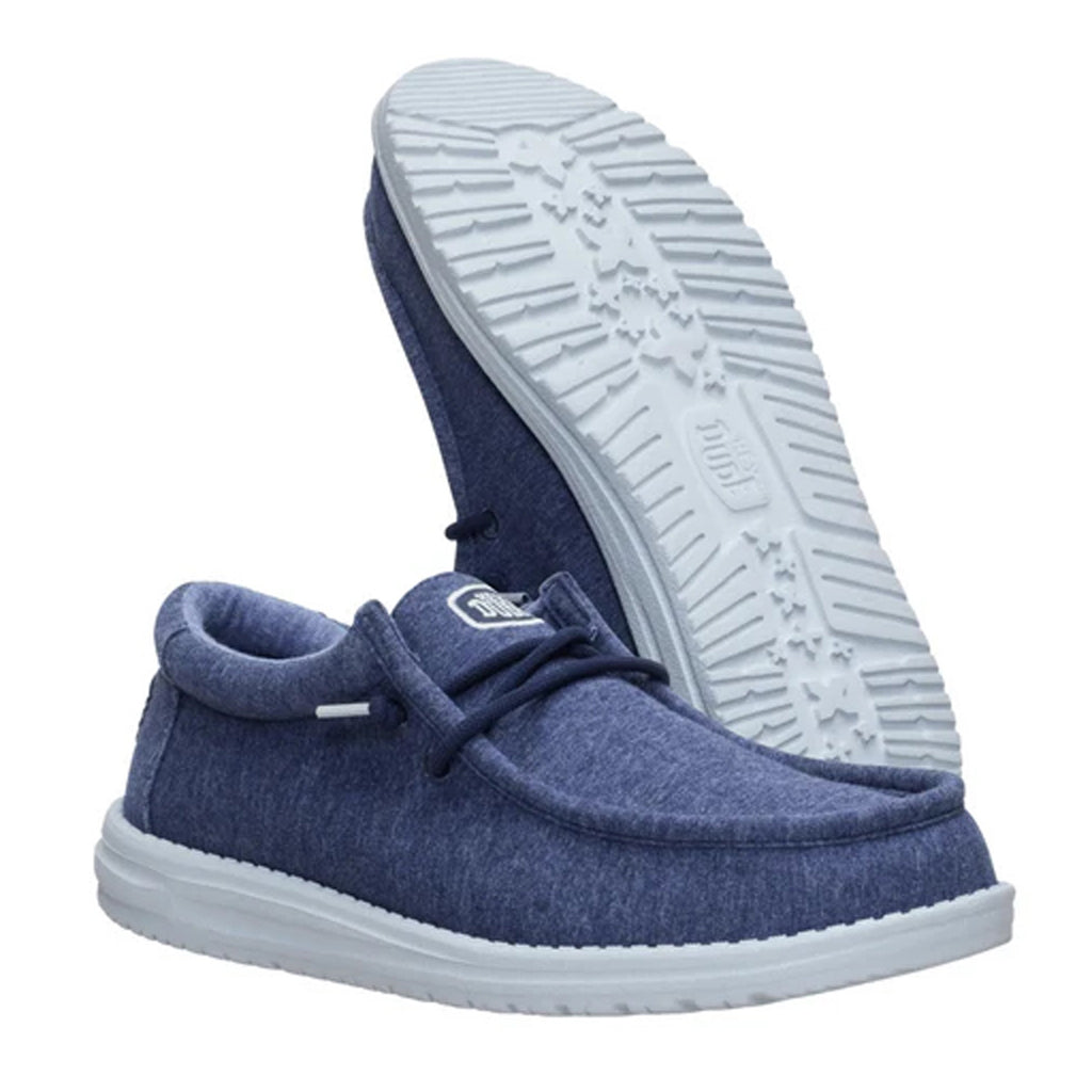 Men's Hey Dude Wally Stretch Slip-On NAVY JERSEY 45433-410